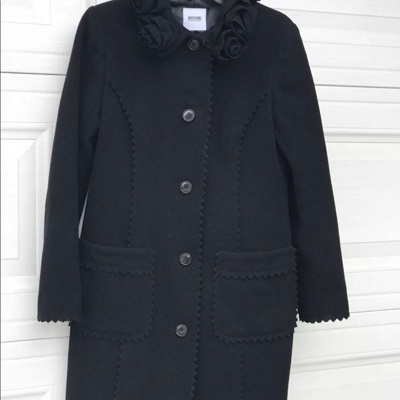 MOSCHINO Cheap and Chic Black Wool Pea Coat - Picture 2 of 7
